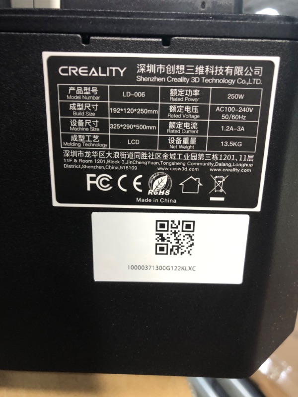 Photo 3 of Creality Resin 3D Printer LD-006 8.9 Inch Ultra 4K Monochrome LCD Upgraded UV Resin Photocuring Printer 7.55×4.72×9.84 Inch