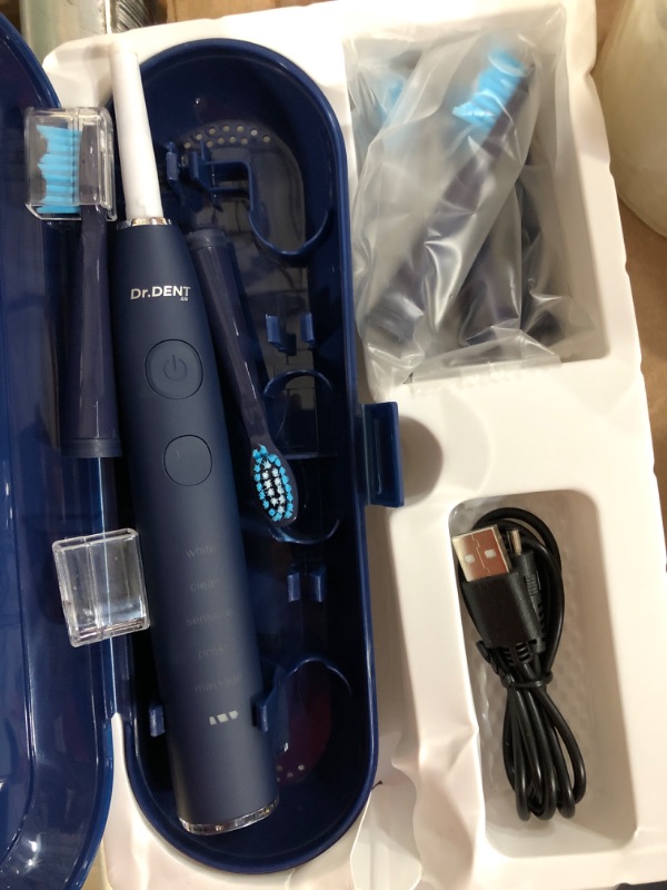 Photo 3 of DrDent Premium Sonic Electric Toothbrush - 7 Dupont Brush Heads & Travel Case - 5 Cleaning Modes with Smart Timer - Extended Battery Life