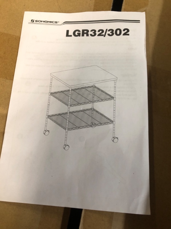 Photo 4 of (USED) SONGMICS Printer Stand, 3-Tier Metal Printer Cart with Wheels,  Black ULGR32BK 22 x 18.1 x 26.8 Inches 