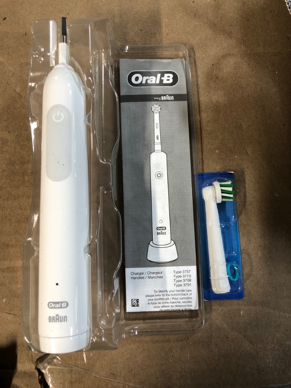 Photo 2 of (READ NOTES) Oral-B Pro 1000 Power Rechargeable Electric Toothbrush Powered by Braun ,1 count , White