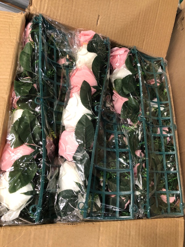 Photo 2 of *GENTLY USED* BLOSMON Flower Centerpiece Silk Rose Floral Arrangement, 10 Pcs. Table Runner Decorations, Room Reception Decor, White & Pink 