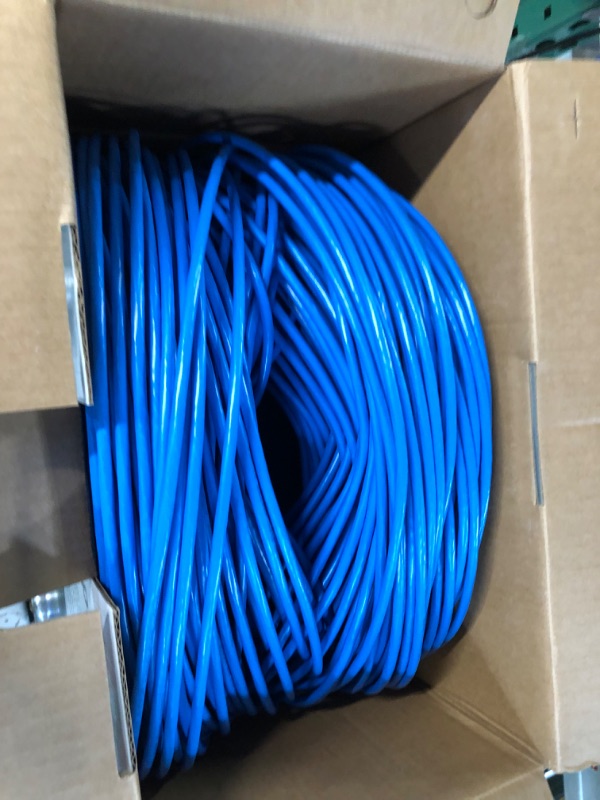 Photo 2 of Cat6 Plenum (CMP) 1000ft Cable, 23AWG | 100% Solid Bare Copper | 550MHz | Unshielded Twisted Pair (UTP) Bulk Ethernet Cable, Available in 10 Colors Blue