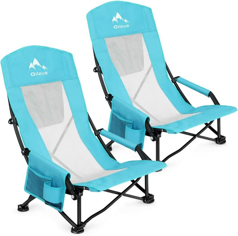 Photo 1 of (STOCK PHOTO REFERENCE ONLY) Oileus Beach Chair for Adults, Backpack Beach Chair, Blue, 2 Pack
