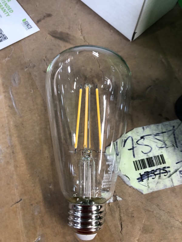 Photo 2 of **SEE NOTES**
Sunco Vintage LED Edison Bulbs 60W Equivalent 8.5W 800LM Dimmable ST64 Filament 3000K Warm White E26 Medium Base Light Bulbs High Brightness Clear Glass Waterproof UL Energy Star 4 Pack 3000k Warm White 4 Count (Pack of 1)