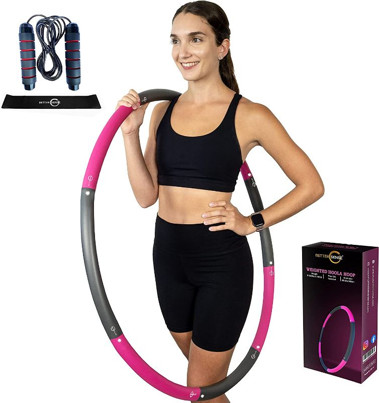 Photo 1 of ***USED/INCOMPLETE*** BetterSense Hoola Hoop for Adults - 8 Section Detachable Hoola Hoops, 2lb Weighted Hoola Hoop for Exercise
