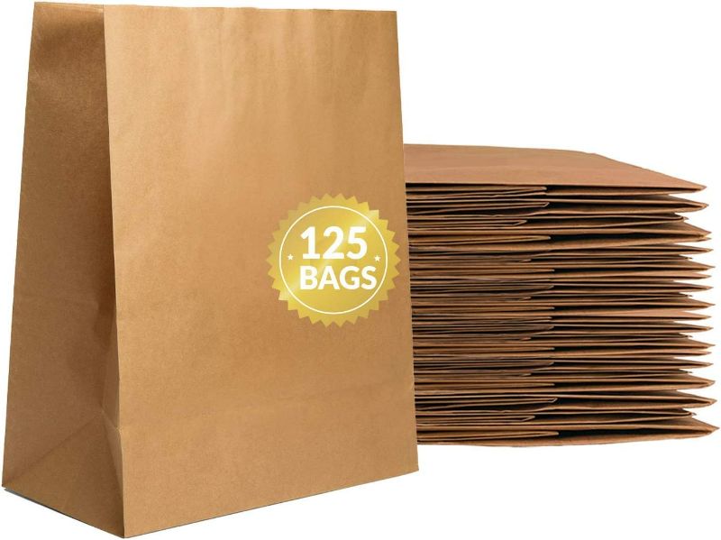 Photo 1 of ***PREVIOUSLY OPENED/LIKE NEW*** Reli. Paper Grocery Bags (125 Pcs Bulk) (12x7x17) 70 Lbs Basis, Extra Heavy Duty 