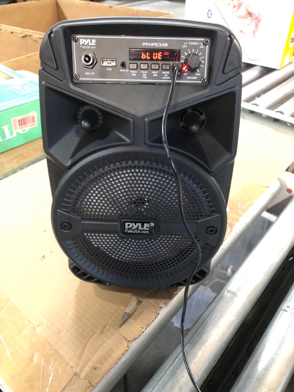 Photo 2 of Pyle Portable Bluetooth PA Speaker System - 240W Remote PPHP634B & -Pro Includes 15ft XLR Cable to 1/4'' Audio Connection, Connector, Black, 10.10in. x 5.00in. x 3.30in. (PDMIC58) Speaker System 240W + 15ft XLR Cable