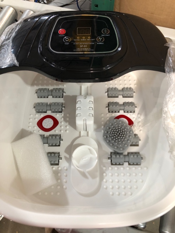 Photo 1 of Foot Spa Bath Massager with Heat, Epsom Salt,Bubbles, Vibration and Red Light,8 Massage Roller Pedicure Foot Spa Tub for Stress Relief,Foot Soaker with Acupressure Massage Points&Temperature Control
