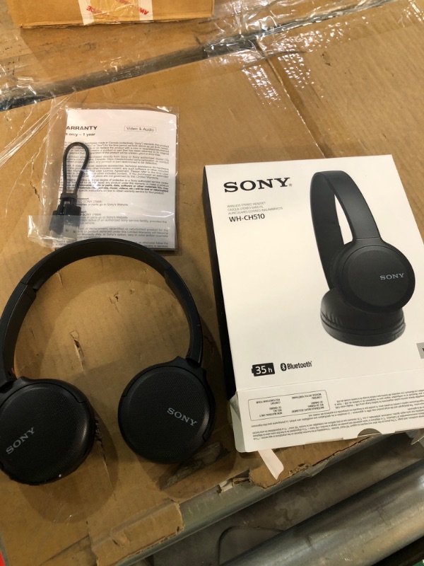 Photo 2 of Sony Wireless Headphones WH-CH510: Wireless Bluetooth On-Ear Headset with Mic for Phone-Call, Black