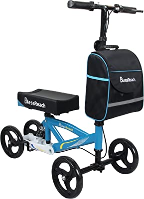 Photo 1 of BlessReach Economy Knee Scooter, Steerable Knee Walker, Foldable Knee Scooters (Blue)