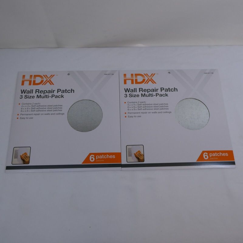 Photo 1 of (Lot of 2) HDX Wall Repair Patch - 3 Size Multi Pack - 12 Patches Total