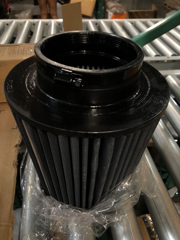 Photo 2 of K&N Universal Clamp-On Air Intake Filter: High Performance, Premium, Washable, Replacement Filter: Flange Diameter: 4.5 In, Filter Height: 8 In, Flange Length: 1.5 In, Shape: Round Tapered, RU-5283HBK