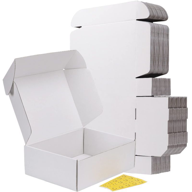 Photo 1 of 15x10X4 Inches Shipping Boxes Set of 10, White Corrugated Cardboard Box, Mailer Boxes