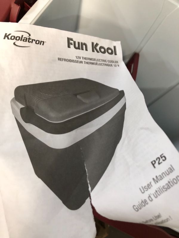 Photo 8 of Koolatron Thermoelectric Iceless 12V Cooler 25 L (26 qt), Electric Portable Car Fridge w/ 12 Volt DC Power Cord, Gray/White Made in the USA