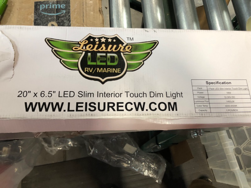 Photo 2 of **SEE NOTES**LED RV LED Ceiling Interior Light Fixture 1450 Lumen with Touch Dimmer Switch 12V 20 x 6" Natural White 4000-4500K With White Trim