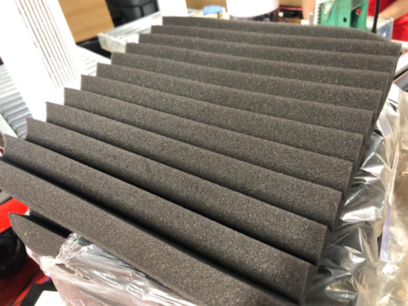 Photo 2 of **NEW** 8 Pack Acoustic Foam Wedge 12" X 12" Studio Soundproofing Panels 