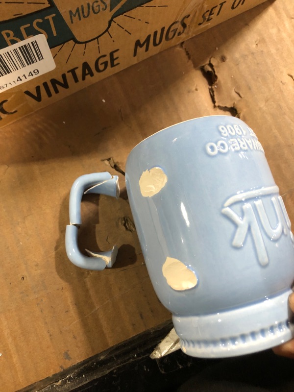 Photo 4 of *BROKEN HANDLE SEE NOTES*Mason Jar Mugs - Set of 6-15oz - Ceramic