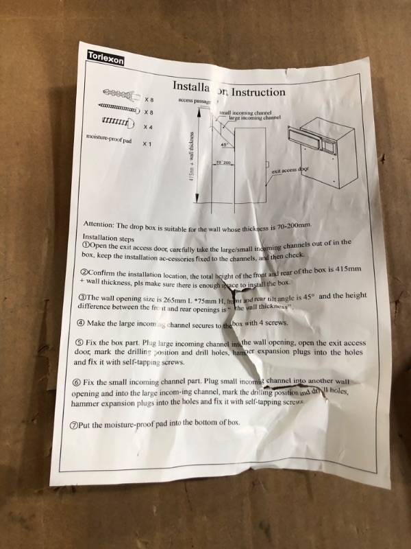 Photo 4 of Toriexon Through the Door Drop Box, 12.8" x 4" x 15.2" Mail Slots for Doors, 