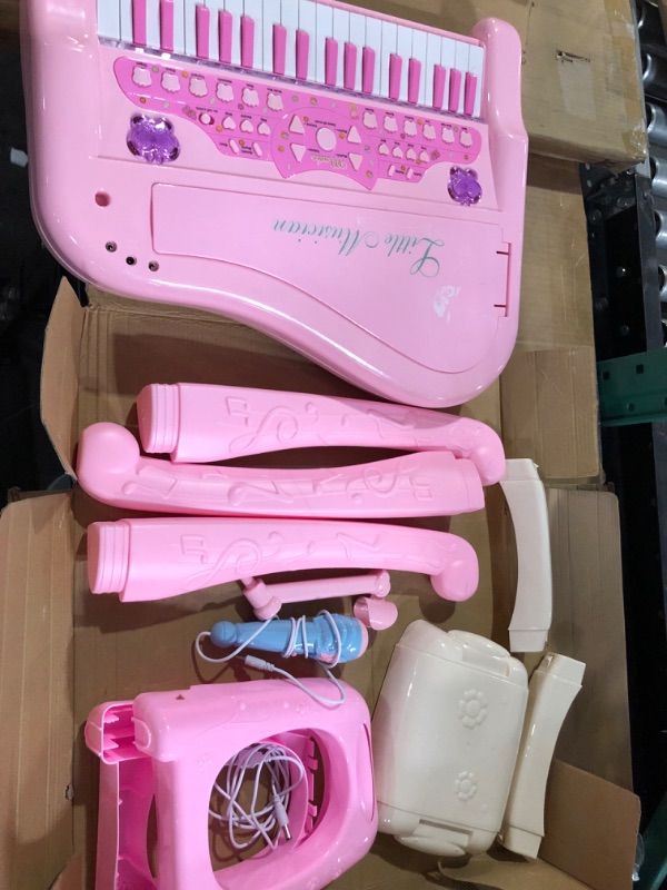 Photo 2 of 
Musical Keyboard Piano Toy for Toddlers, 37 Keys Educational Music Piano with Microphone and Sitting Stool,