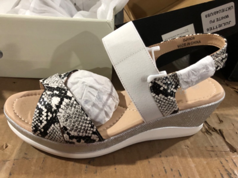 Photo 1 of Jeossy Womens Platform Sandal- Comfort Buckle strap Casual Wide Summer 
Wedge-sz 10 Snake