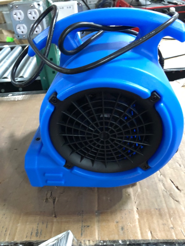 Photo 2 of **PREV OWNED** 1/8 HP Air Mover Carpet Dryer Floor Blower Fan for Home Use in Blue
