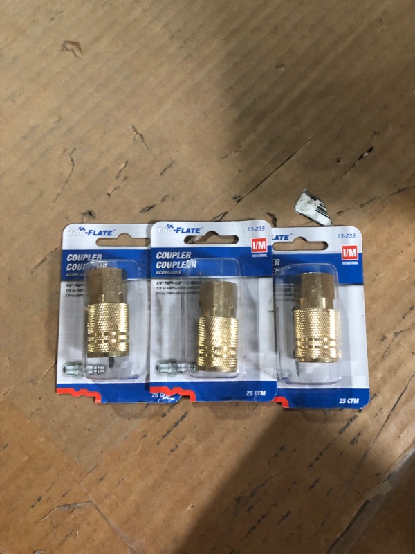 Photo 2 of Tru-Flate 13-235 1/4" I/M Design x 1/4" FNPT Brass Coupler-- pack of 3 