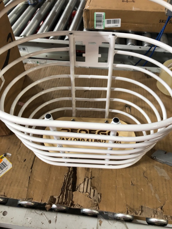 Photo 1 of *Stock Photo* Bicycles Detachable Steel Half-Mesh Apollo Bike Basket with Built-in Handles, Weather-Resistant Steel and Integrated Hooks for Easy Assembly to Front Handlebar Matcha