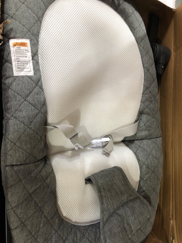 Photo 1 of Baby Delight Aura Deluxe | Portable Baby Bouncer for Infants | Baby Rocker | Quilted Charcoal Tweed Grey