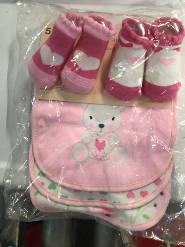 Photo 1 of Buttons & Stitches 5 Piece Set - Baby Girls Bib and Headband Set