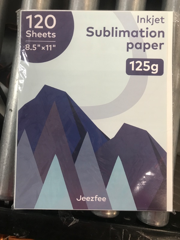 Photo 2 of **Blue Paper** Jeezfee Sublimation Paper, 8.5" x 11" 120 Sheets 125g Heat Transfer Paper Compatible with Inkjet Printer, Blue 