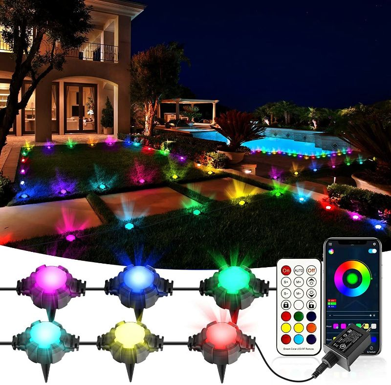 Photo 1 of *Stock Photo Similar* Suertree Outdoor Garden Lights, 39 ft Multicolor RGB Pathway Lights, App & Remote Control 