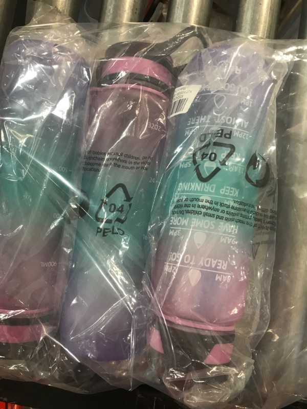 Photo 1 of (3 Pack) PASER Motivational Water Bottle 32 oz with Straw & Time Marker (with Bottle Brush and Straw Brush)