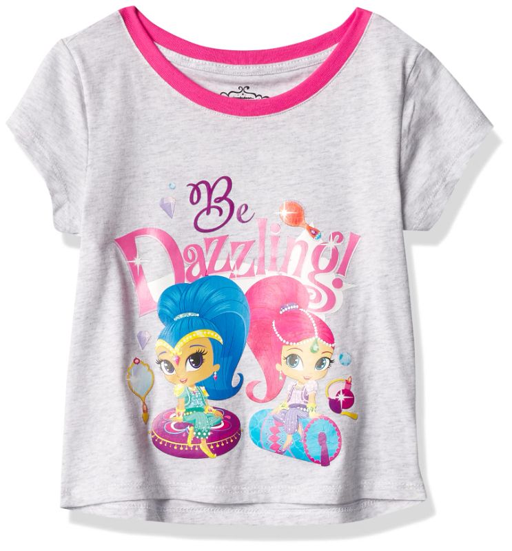 Photo 1 of 2x Shimmer and Shine Girls' Toddler Short Sleeve T-Shirt 3T Heather Oatmeal