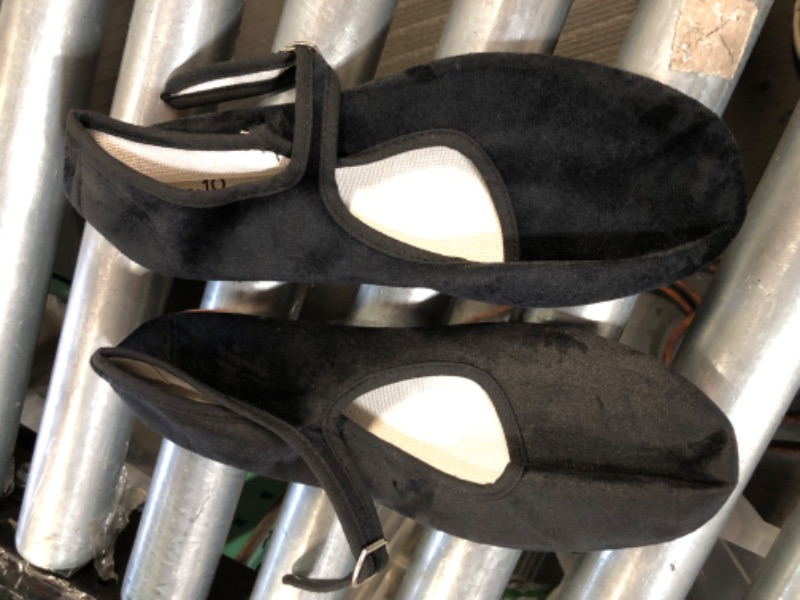 Photo 1 of Women's Black Soft Fuzzy Mary Jane Shoes, Size 11