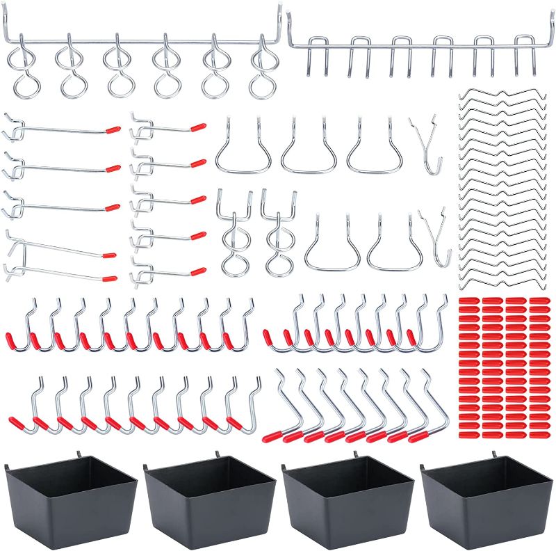 Photo 1 of *USED - MISSING PIECES* BetzFord 60 PCS Assorted Pegboard Hooks with Pegboard Bins