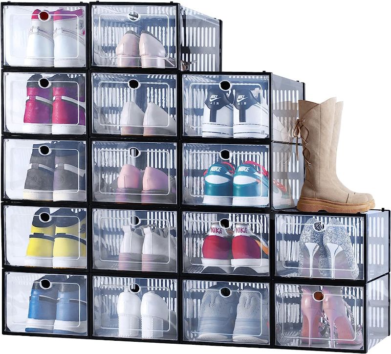 Photo 1 of **SEE NOTES**
16 PACK INSTY Shoe Organizer Storage Boxes