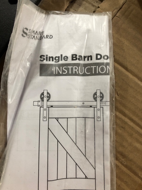 Photo 2 of AONAYIOA 6.6 FT Bypass Sliding Barn Door Hardware Kit, Combination Track Mode Sliding Door Hardware, Double Wooden Doors Use Single Track Bypass Barn Door Hardware Fit for Door Opening 77" (6.6 Feet)