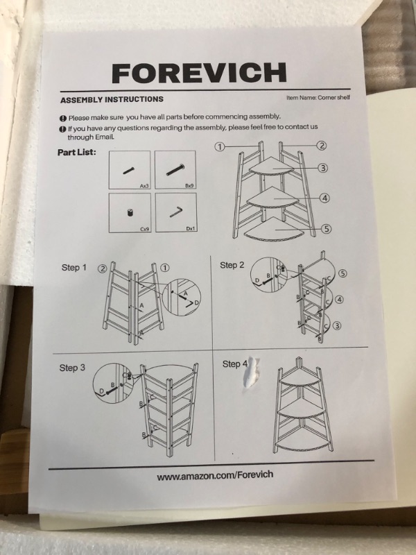 Photo 4 of *NEW* Forevich Ladder Shelf 3 Tier Bamboo Bookshelf Storage 