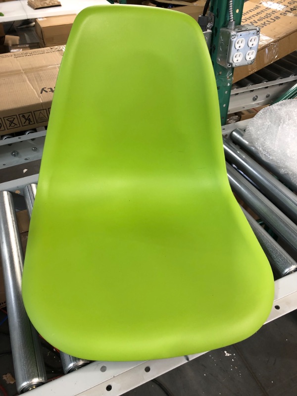 Photo 2 of *NEW/SEE NOTES* 2xhome - Green Molded Plastic Shell Bedroom Dining Side Chair 