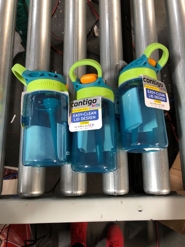 Photo 2 of *NEW* Contigo 14oz Plastic Juniper Kids' Cleanable Autospout Water Bottle X3