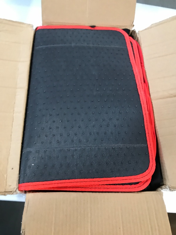 Photo 2 of BDK PolyPro Red Car Seat Covers Full Set with 4-Piece Car Floor Mats - Two-Tone Seat Covers for Cars with Carpet Floor Mats, Interior Covers for Auto Truck Van SUV