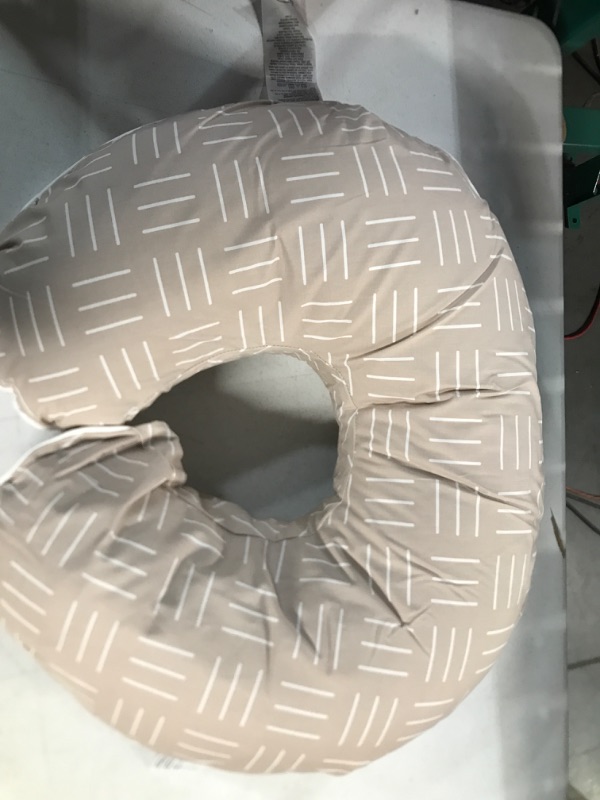 Photo 1 of Boppy Organic Nursing Pillow and Positioner | Sand Criss Cross | Breastfeeding, Bottle Feeding, Baby Support