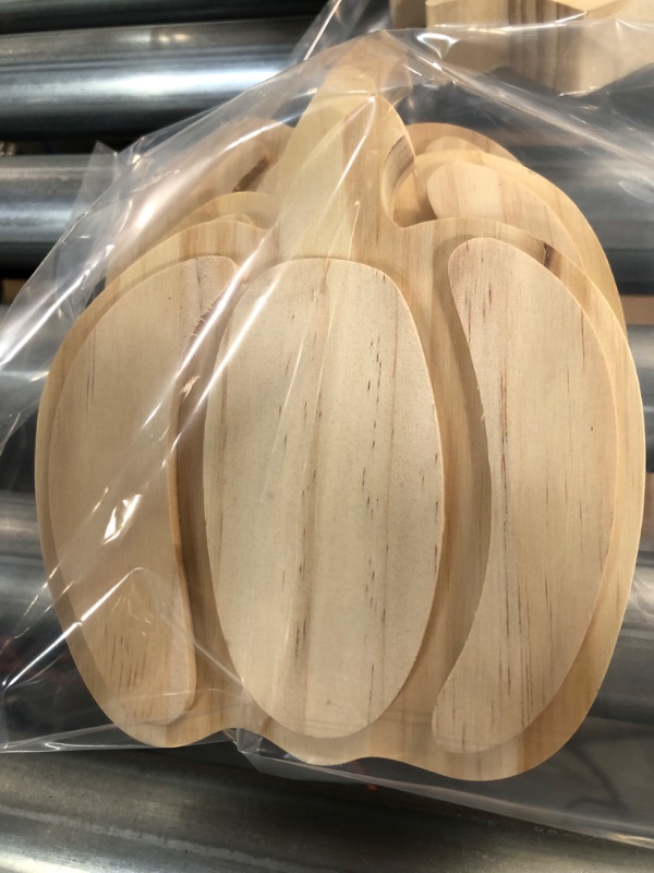 Photo 1 of *NEW* x3 WOODEN PUMPKINS