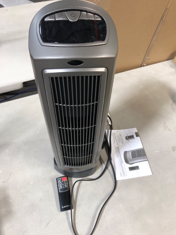 Photo 2 of Lasko 1500W Digital Ceramic Space Heater with Remote, 755320, Silver