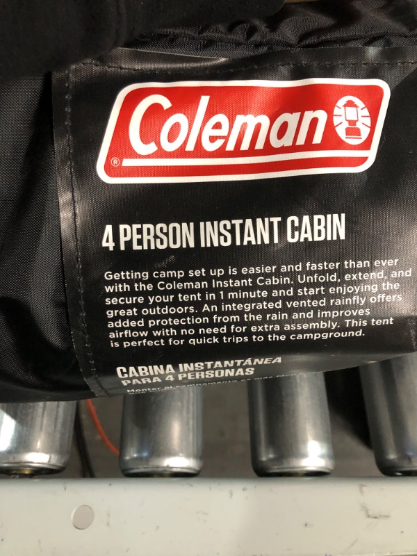 Photo 6 of **USED/SEE NOTES** Coleman 4-Person Cabin Tent with Instant Setup | Cabin Tent for Camping Sets Up in 60 Seconds
