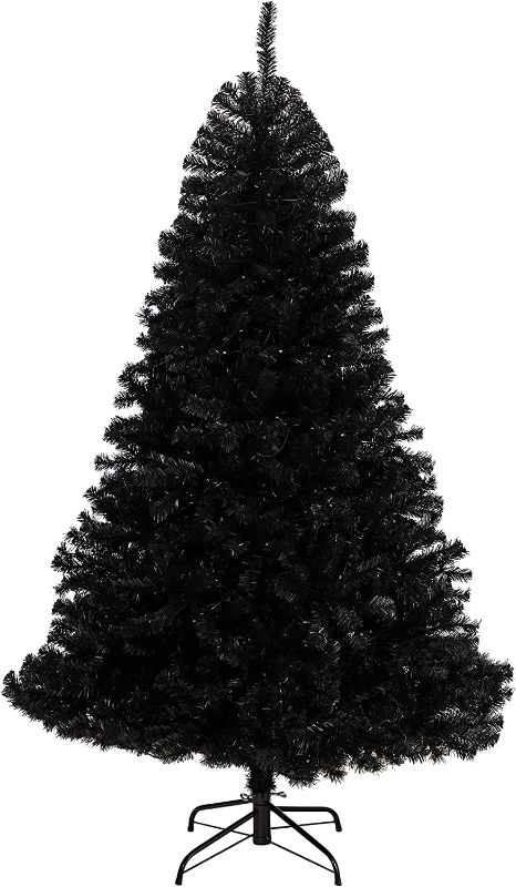 Photo 1 of **SEE NOTES** 6ft. Black Artificial Christmas Tree with 400 Clear LED Lights and 1036 Tips
