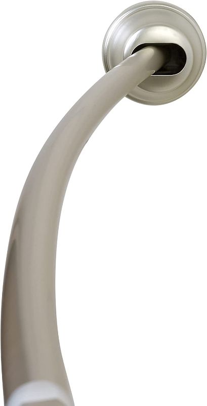 Photo 1 of **USED/SEE NOTES** Zenna Home NeverRust Rustproof Aluminum Tension Mount Curved Shower Rod, 50"-72", Satin Nickel