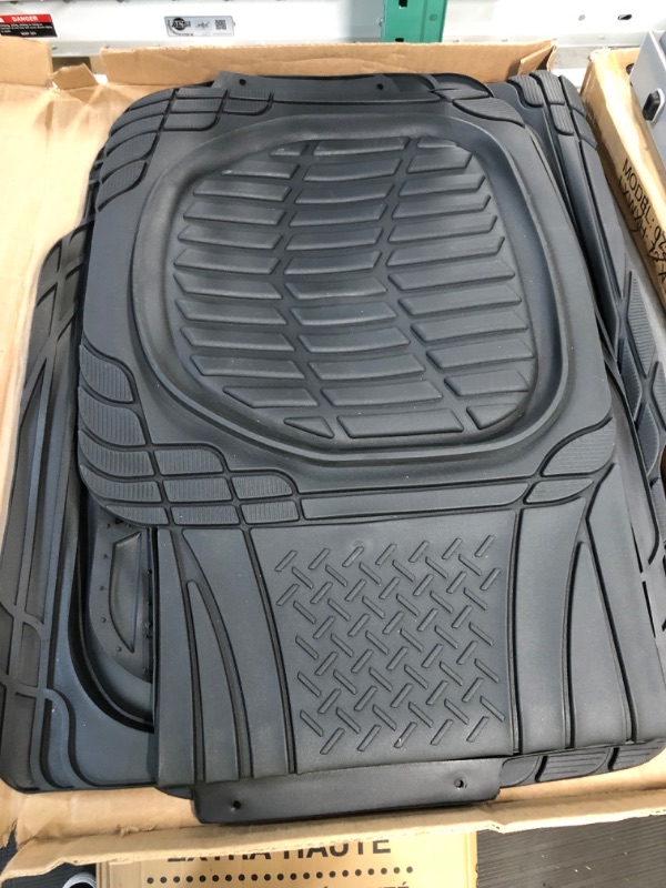 Photo 3 of ***USED, LIKE NEW*** Motor Trend - MT-923-BK 923-BK Black FlexTough Contour Liners-Deep Dish Heavy Duty Rubber Vehicle Floor Mats Universal Trim to Fit Full Set Black