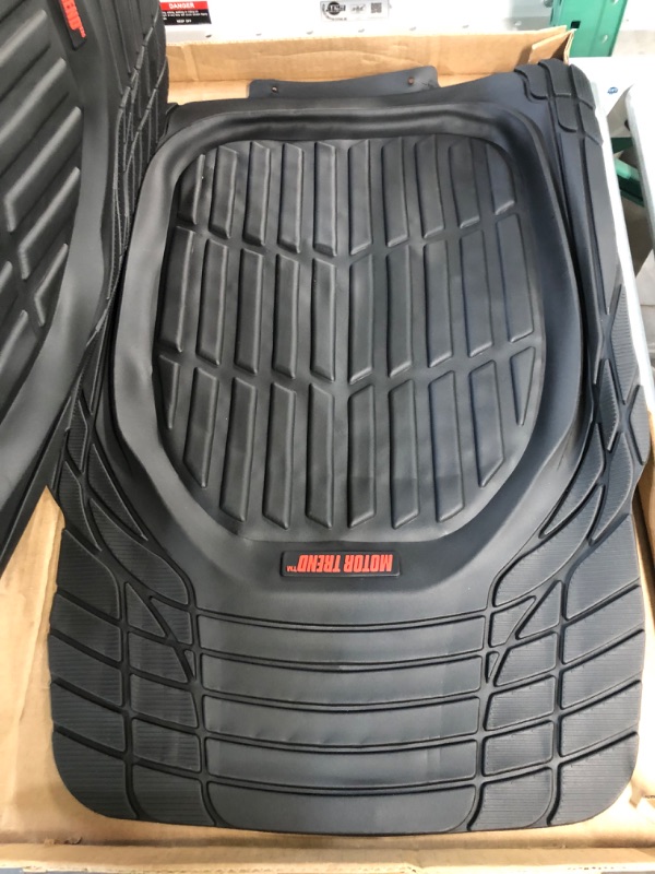 Photo 4 of ***USED, LIKE NEW*** Motor Trend - MT-923-BK 923-BK Black FlexTough Contour Liners-Deep Dish Heavy Duty Rubber Vehicle Floor Mats Universal Trim to Fit Full Set Black