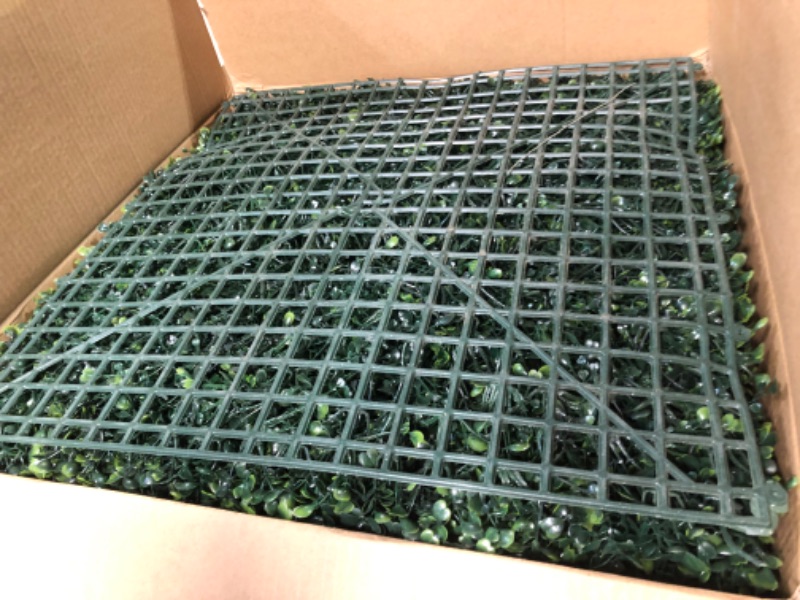 Photo 2 of *NEW* *SEE NOTES*  KASZOO 12Pack 20"x20" Artificial Boxwood Grass Backdrop Panels Topiary Hedge Plant